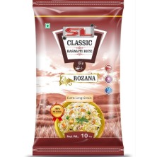 SL Classic FEAST ROZANA Basmati R ice | Long Whole Rice Grains | Premium Aromatic Rice | Perfectly Aged |100% Natural | Biryani Pulao Rice Chawal For Daily Cooking | 10kg Maroon Pack